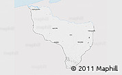 Silver Style 3D Map of Huimanguillo, single color outside