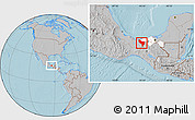Gray Location Map of Huimanguillo, highlighted parent region, hill shading