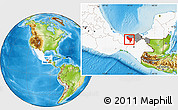 Physical Location Map of Huimanguillo, highlighted country, highlighted parent region