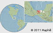Savanna Style Location Map of Huimanguillo, highlighted parent region, hill shading