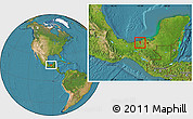 Satellite Location Map of Jalpa de Mendez