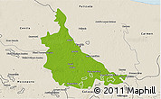 Physical 3D Map of Jonuta, shaded relief outside