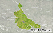 Satellite 3D Map of Jonuta, lighten, semi-desaturated