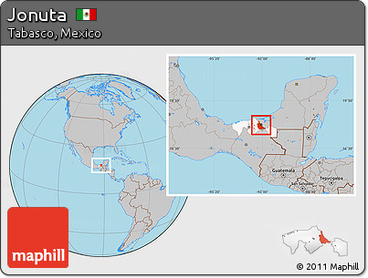Gray Location Map of Jonuta, highlighted parent region
