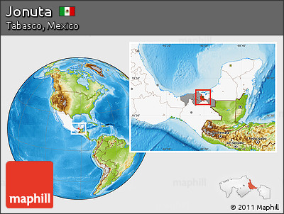 Physical Location Map of Jonuta, highlighted country, highlighted parent region