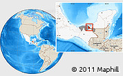Shaded Relief Location Map of Jonuta, highlighted country, highlighted parent region