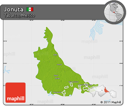 Physical Map of Jonuta, single color outside