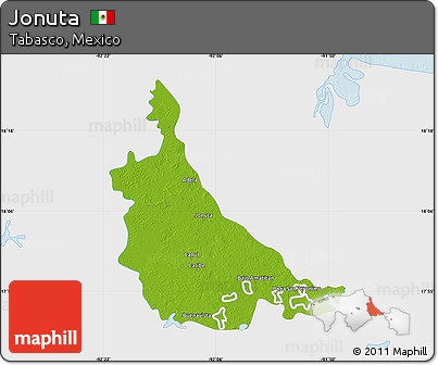 Physical Map of Jonuta, single color outside