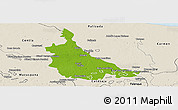 Physical Panoramic Map of Jonuta, shaded relief outside