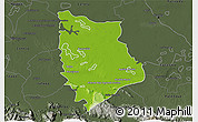 Physical 3D Map of Macuspana, darken, semi-desaturated