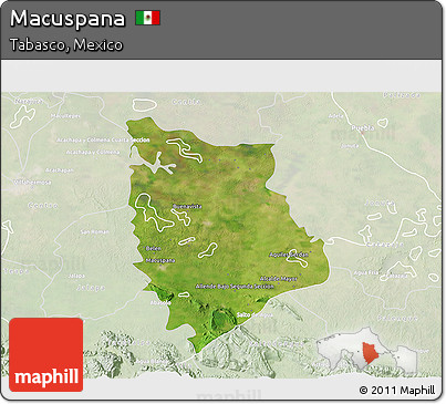 Satellite 3D Map of Macuspana, lighten