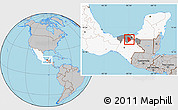 Gray Location Map of Macuspana, highlighted country, highlighted parent region