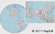 Gray Location Map of Macuspana, highlighted parent region, hill shading