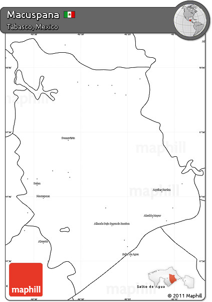 Blank Simple Map of Macuspana