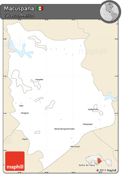 Classic Style Simple Map of Macuspana