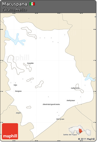 Classic Style Simple Map of Macuspana