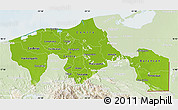 Physical Map of Tabasco, lighten