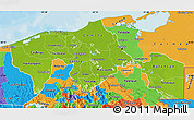 Physical Map of Tabasco, political outside
