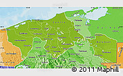 Physical Map of Tabasco, political shades outside