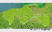Physical Map of Tabasco, satellite outside