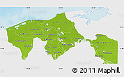 Physical Map of Tabasco, single color outside