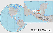 Gray Location Map of Tenosique, highlighted parent region