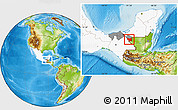 Physical Location Map of Tenosique, highlighted country, highlighted parent region