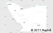 Silver Style Simple Map of Tenosique, single color outside