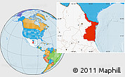 Political Location Map of Tamaulipas, highlighted country