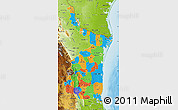 Political Map of Tamaulipas, physical outside