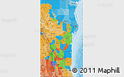 Political Map of Tamaulipas, political shades outside