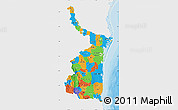 Political Map of Tamaulipas, single color outside