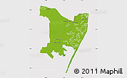 Physical Map of Matamoros, cropped outside