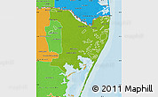 Physical Map of Matamoros, political outside