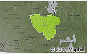 Physical 3D Map of Mier, darken, semi-desaturated