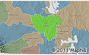 Political 3D Map of Mier, semi-desaturated