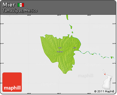 Physical Map of Mier, single color outside