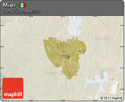 Satellite Map of Mier, lighten