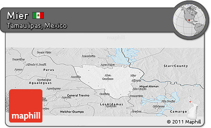 Silver Style Panoramic Map of Mier