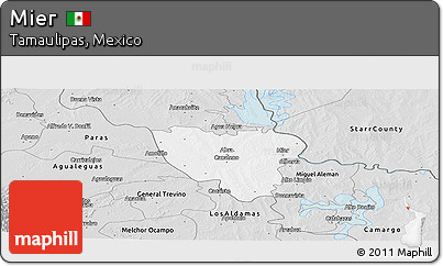Silver Style Panoramic Map of Mier