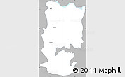 Gray Simple Map of Miguel Aleman, single color outside