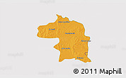 Political 3D Map of Nuevo Laredo, cropped outside