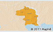 Political 3D Map of Nuevo Laredo, lighten