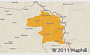 Political 3D Map of Nuevo Laredo, shaded relief outside