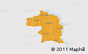 Political 3D Map of Nuevo Laredo, single color outside