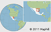 Savanna Style Location Map of Nuevo Laredo, highlighted country, highlighted parent region, within the entire country