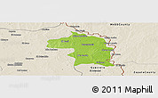 Physical Panoramic Map of Nuevo Laredo, shaded relief outside