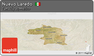 Satellite Panoramic Map of Nuevo Laredo, lighten