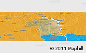 Satellite Panoramic Map of Nuevo Laredo, political outside