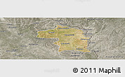 Satellite Panoramic Map of Nuevo Laredo, semi-desaturated